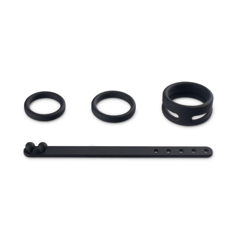 S-HANDE Magician Kit Adjustable 4 Full Range Silicone Cock Ring Set