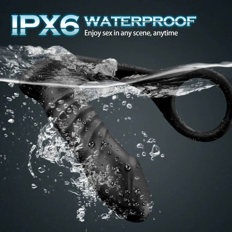 10 Thrilling Vibration 3 Thrusting Silicone Remote Control Cock Ring Anal Vibrator