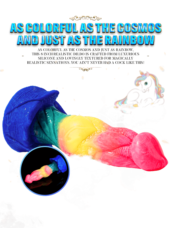 قضيب اصطناعي ضخم وملون وواقعي ومقاوم للماء على شكل كوكب أورانوس