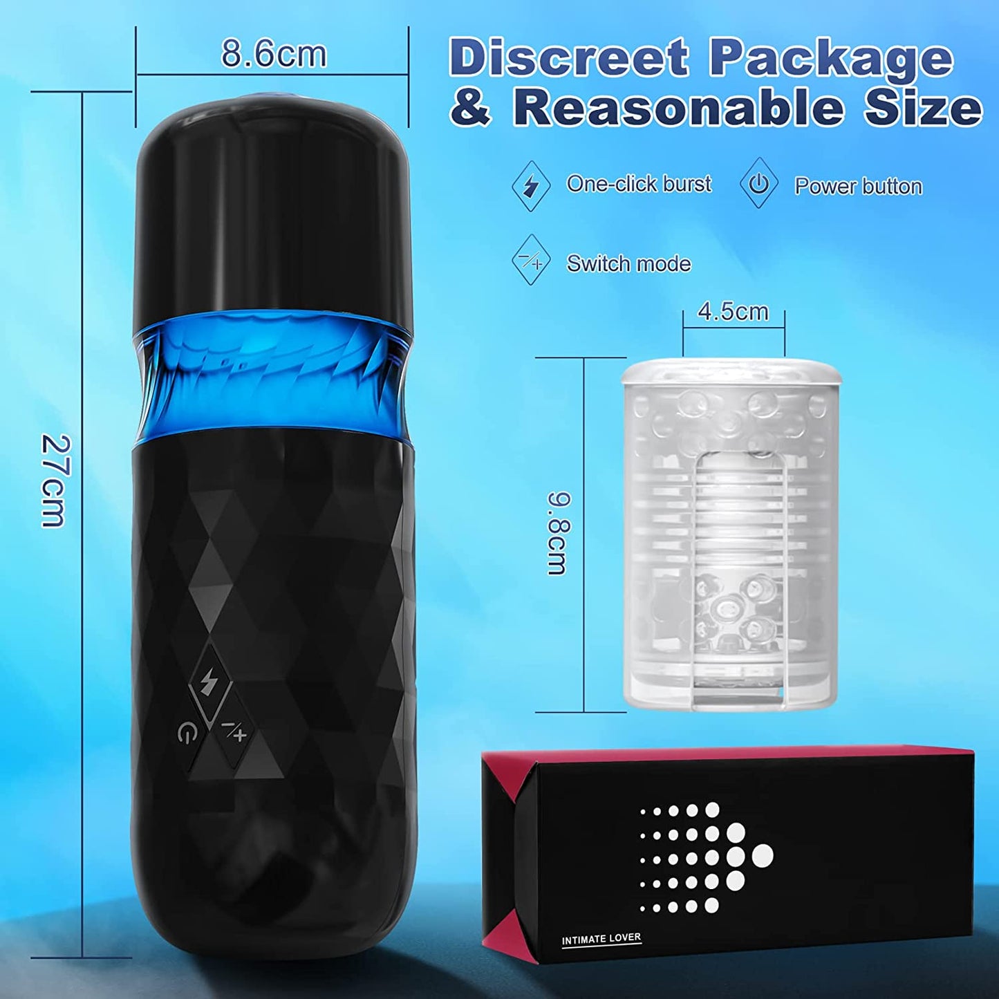 Male Masturbator Cup with 7 Thrusting