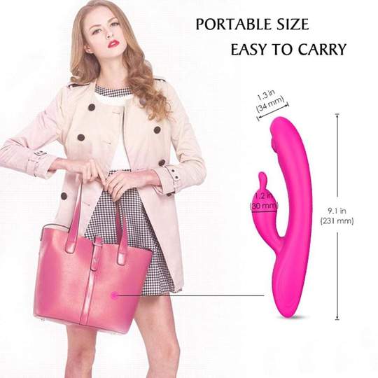 Dual Motor 9X9 Modes Flapping Clitoris G-Spot Rabbit Vibrator