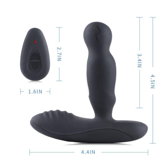 LEVETT E-Stim 360° Rotation Vibrating Prostate Anal Plug with Remote Control