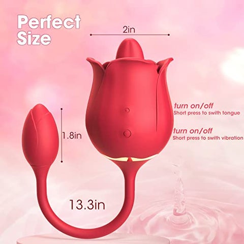 Rose Tongue Vibrator with Vibrating Egg