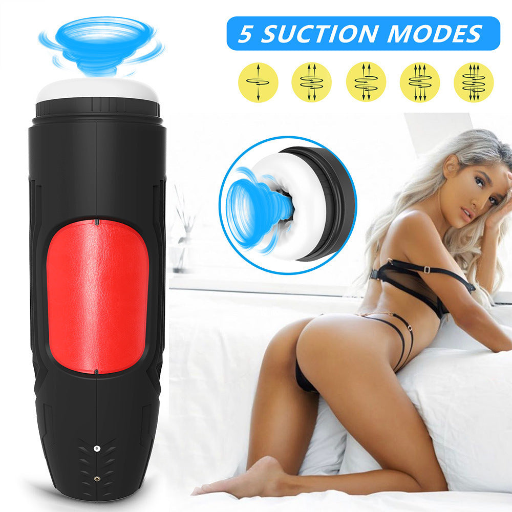 كوب استمناء رجالي قابل للنفخ بعمق، 4 شفط، 7 اهتزازات