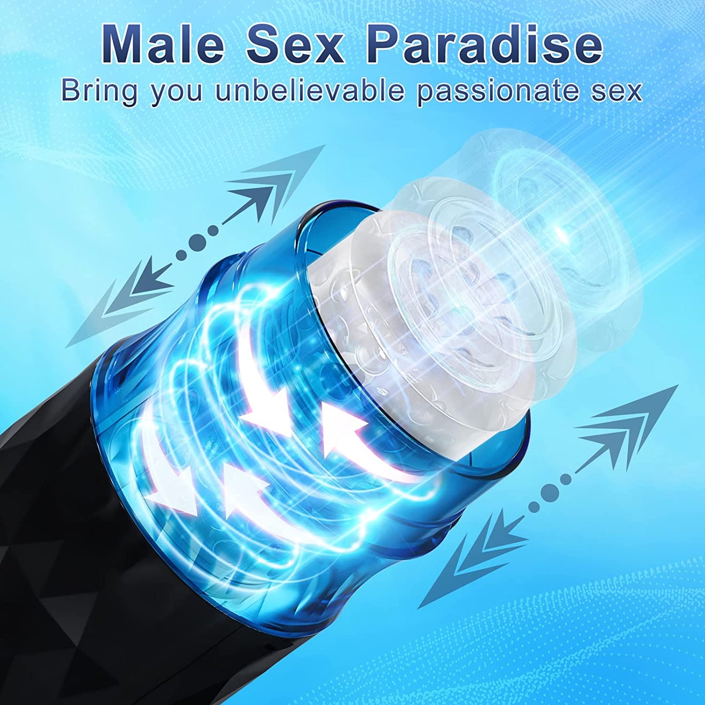 Male Masturbator Cup with 7 Thrusting