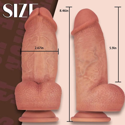 Lubisey 2.67'' Diameter Thick Huge Dildo. Realistic Silicone Dildos with Strong Suction Cup for Hands-Free and Anal Play. G-spot Giant Dildo Anal Sex Toys for Women and Men
