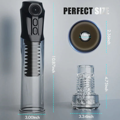 Cupsland 7 Vibrating 3 Sucking Enhance Erection and Masturbation 2 in 1 Penis Pump