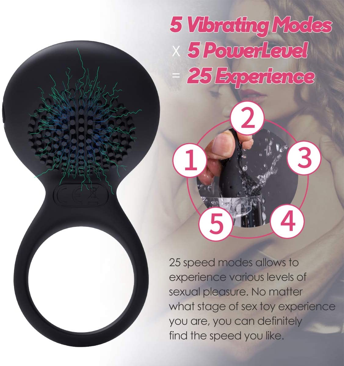 Vibrating Cock Ring Pennis Ring for Men Couples Pleasure, Penis Rings