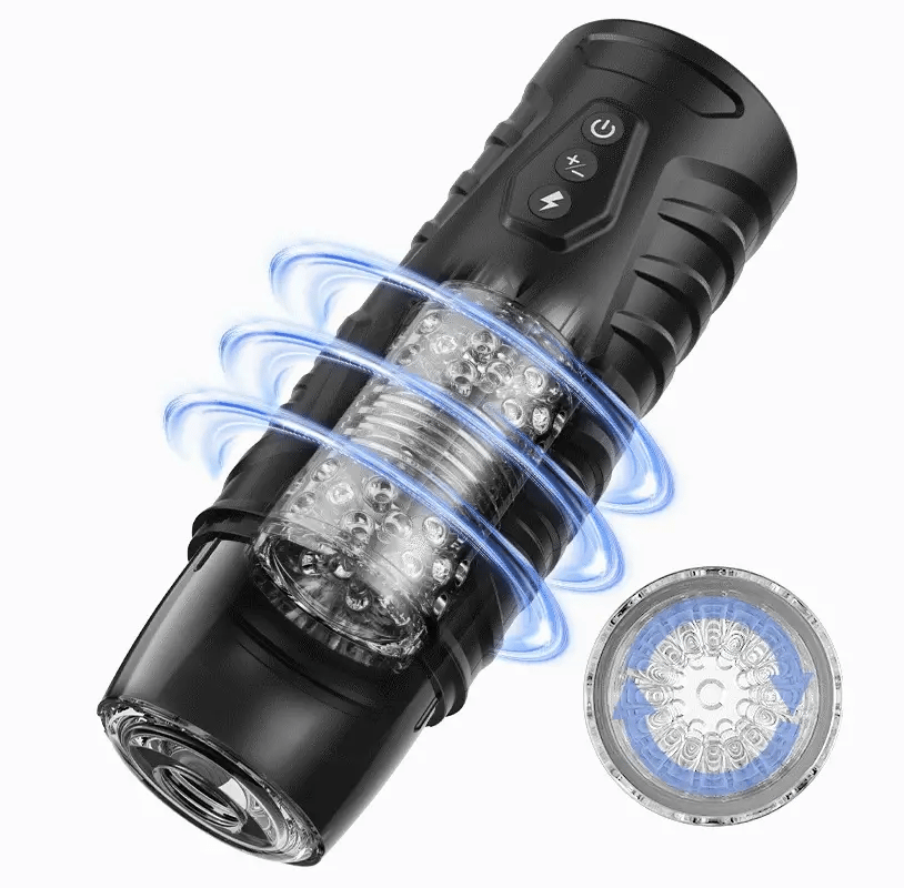 Adam-7 Thrusting & Rotating Modes with Strong Suction Cup for Penis Stimulation Male Masturbator Cup