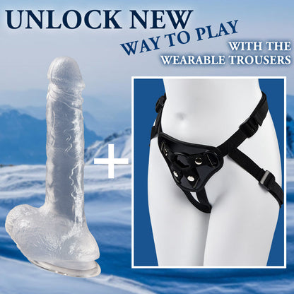 Acmejoy-Manual Transparent 7.4 in Suction Cup Large Dildo