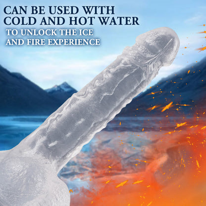 Acmejoy-Manual Transparent 7.4 in Suction Cup Large Dildo