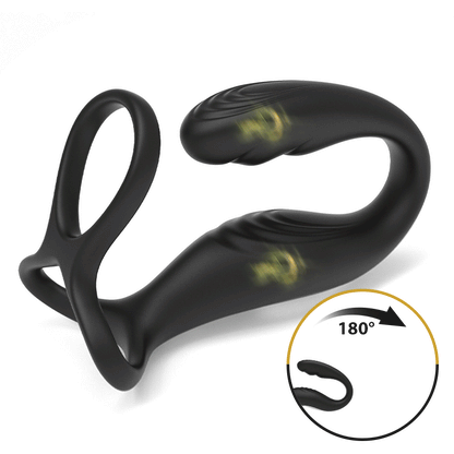 REYER Wearable Prostate Massager 10 Quiet Vibrations  Dual Cock Ring