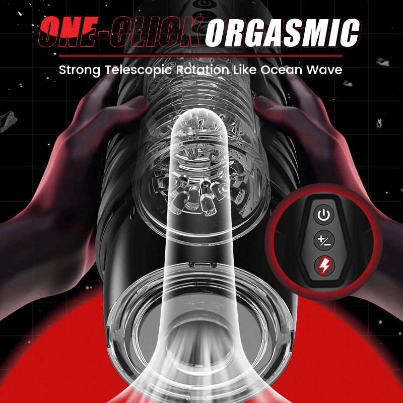 Carl-7 Thrusting & Rotating Modes with Strong Suction Cup for Penis Stimulation Male Masturbator Cup