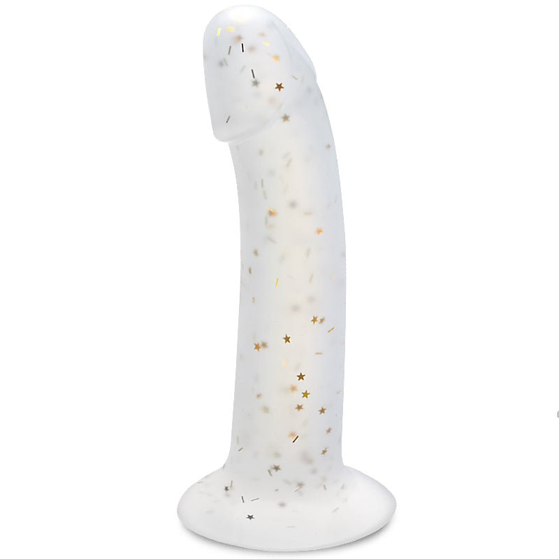 Acmejoy - Jelly Clear Star Glitter  6.29in Handheld Dildo