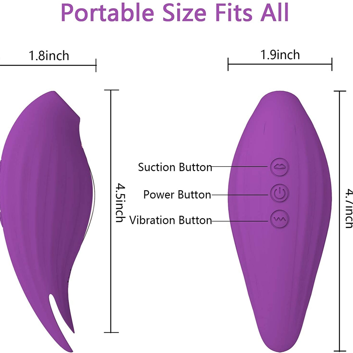 Clitoral Sucking Licking Vibrator with 10 Powerful Vibrations 5 Intensity Suctions, 2 in 1 Waterproof Clit Sucker Nipple Stimulator