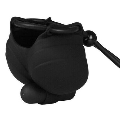 Soft Silicone 10-Speeds Vibration Scrotum Cap Cock Ring