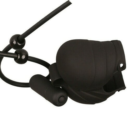 Soft Silicone 10-Speeds Vibration Scrotum Cap Cock Ring