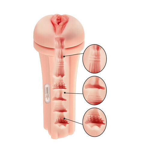 ACMEJOY 10 Vibrating Modes Masturbator Cup With 3D Realistic Textured Pocket Vagina Pussy