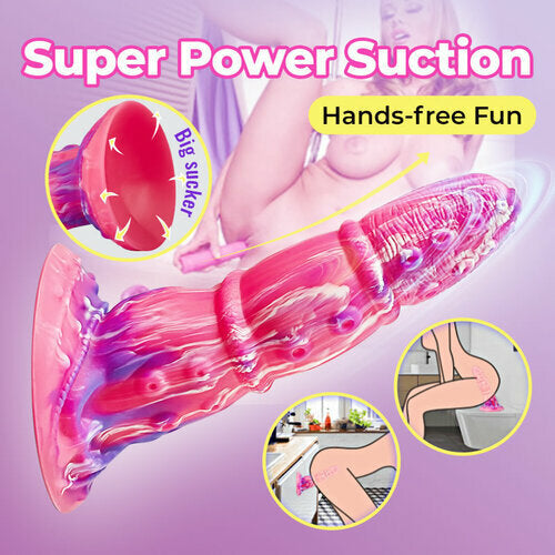 Leo 8 Inch Monster Silicone Rainbow Dildo with Suction Cup