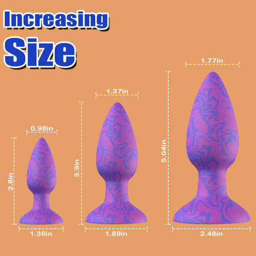 Eli Progressive Anal Training Flared Base Silicone Butt Plugs Set (3 PCS)