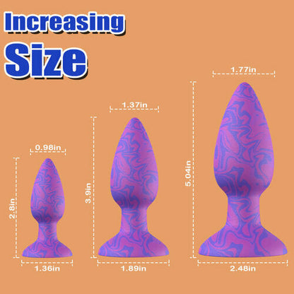 Eli Progressive Anal Training Flared Base Silicone Butt Plugs Set (3 PCS)