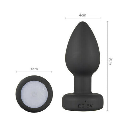 Acmejoy Remote Control Vibrating Training Anal Plug with Flashing Light Base