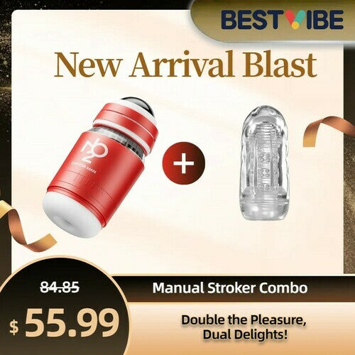 AcmeJoy Dual-ended Manual  Rotating Masturbator Male Pressing Vibration Sex Toys