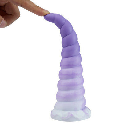 AcmeJoy Rainbow Spiral Tentacle Dildo 7.87 Inch