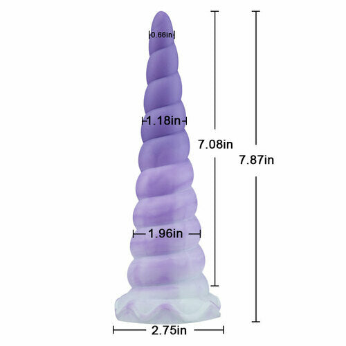 AcmeJoy Rainbow Spiral Tentacle Dildo 7.87 Inch