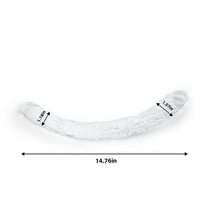 LELE Transparent Double-ended Manual Dildo 14.76 Inch