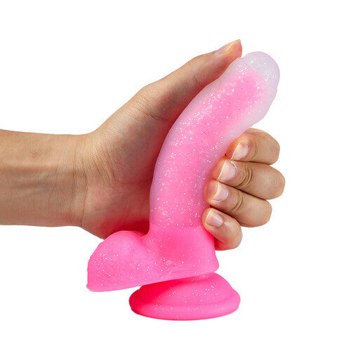 KM-Pink Soft Lifelike Silicone Manual Wearable Dildo with Strong Suction Cup 6.70 Inch