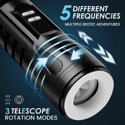 جهاز استمناء QUER بثلاث بذور وخمس ترددات، قابل للتمديد والدوران ثنائي الاتجاه