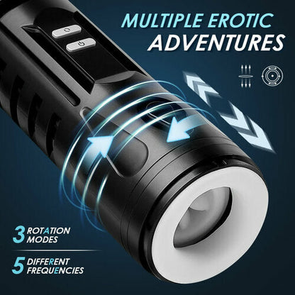 جهاز استمناء QUER بثلاث بذور وخمس ترددات، قابل للتمديد والدوران ثنائي الاتجاه