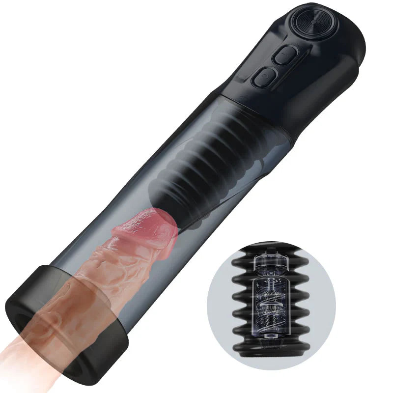 Cupsland 7 Vibrating 3 Sucking Enhance Erection and Masturbation 2 in 1 Penis Pump