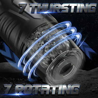 Adam-7 Thrusting & Rotating Modes with Strong Suction Cup for Penis Stimulation Male Masturbator Cup