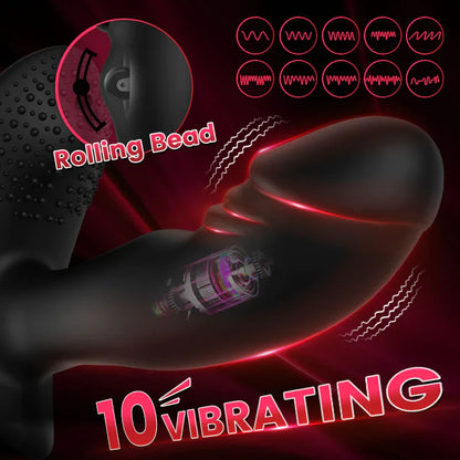 Codie 10 Vibrating Remote Control Rolling Bead Butt Plug Prastate Massager