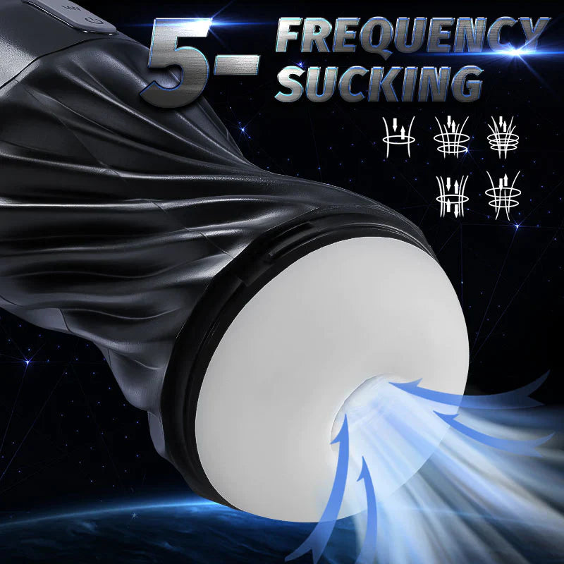 Black Cyclone 5 Vacunm Sucking 7 Vibration Modes Automatic Male Masturbation Cup