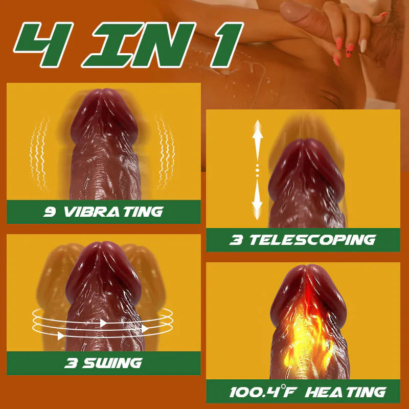 Wald Vibrating 3 Telescoping Swinging Lifelike Dildo Vibrator 8.86 INCH