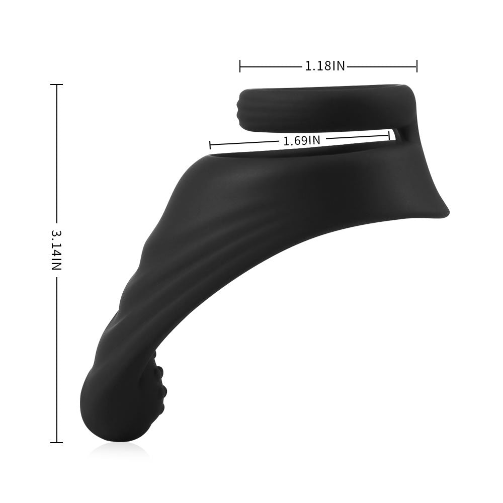 Silicone Erection Enhancing Dual Dick Ring with Taint Teaser