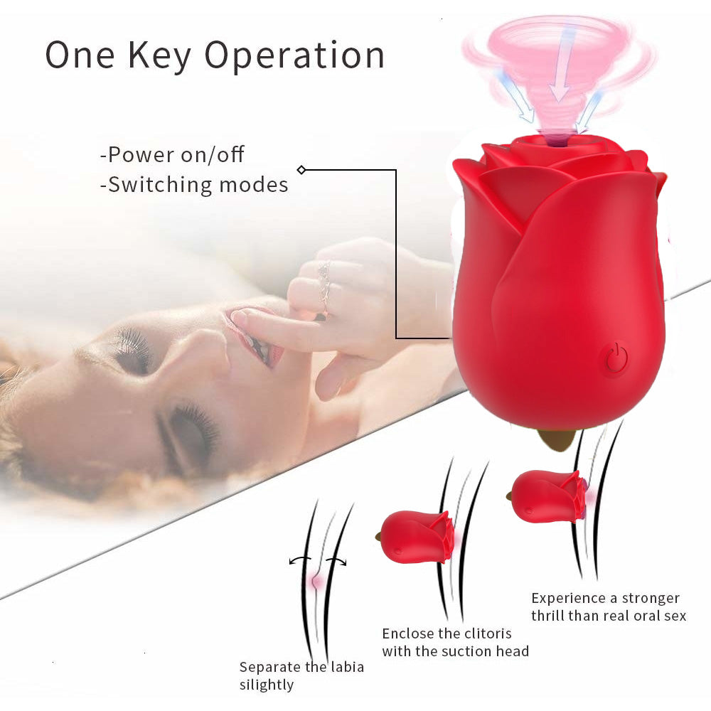 Silicone Rose Clitoral Suction Vibrator Sex Toys