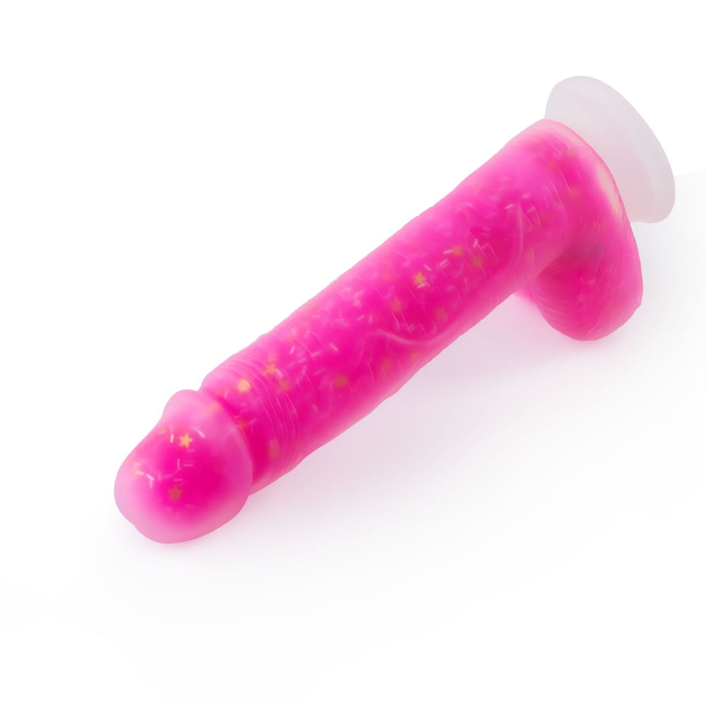 8.7-Inch Pink Glitter Remote Control Vibrating Dildo