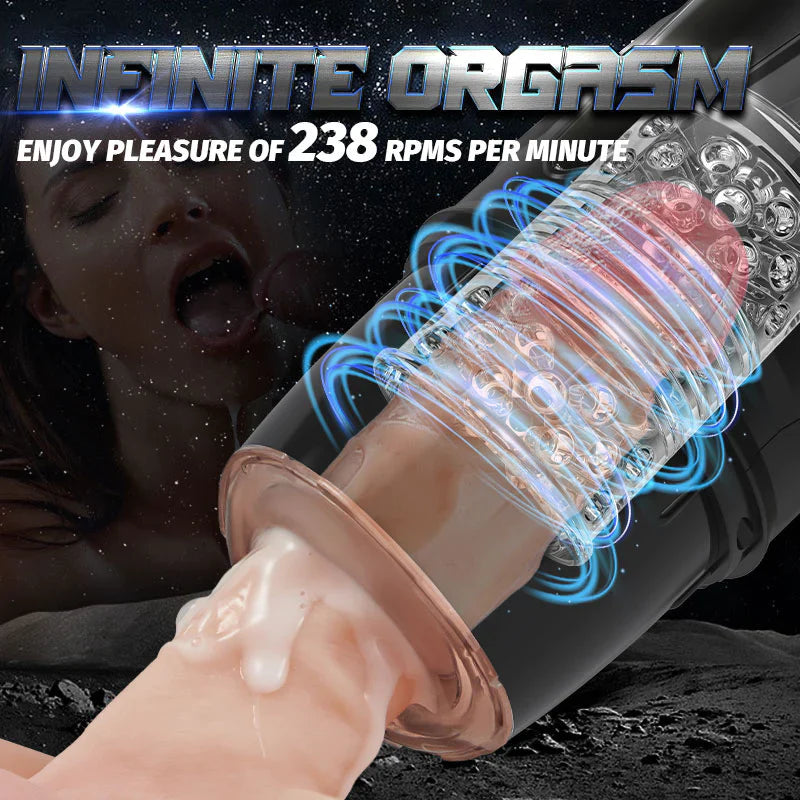 Adam-7 Thrusting & Rotating Modes with Strong Suction Cup for Penis Stimulation Male Masturbator Cup