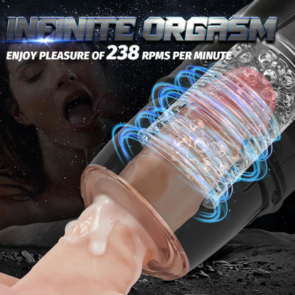 Adam-7 Thrusting & Rotating Modes with Strong Suction Cup for Penis Stimulation Male Masturbator Cup