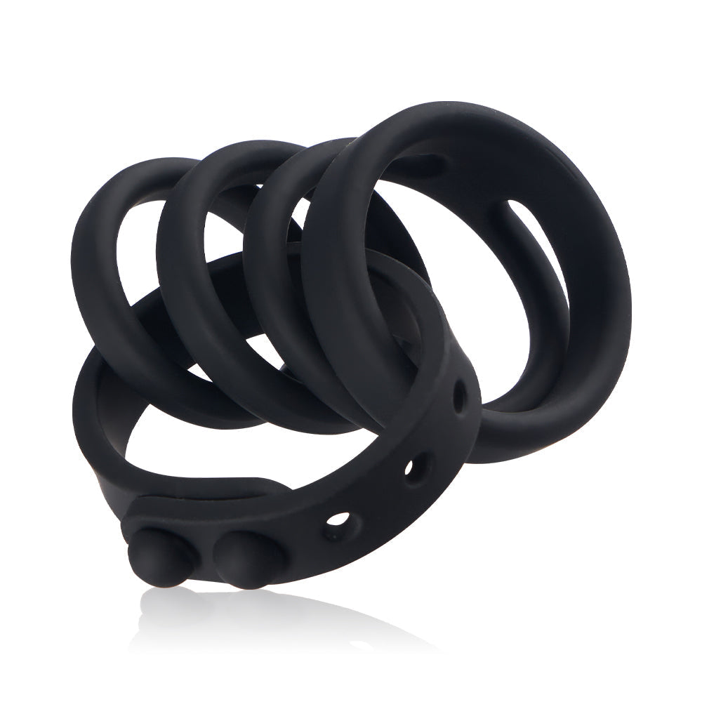 S-HANDE Magician Kit Adjustable 4 Full Range Silicone Cock Ring Set