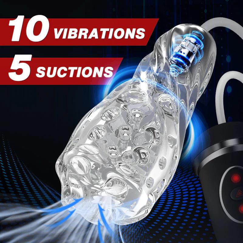 Trouble-Free 5 Suction 10Vibration Blowjob Masturbation Cup