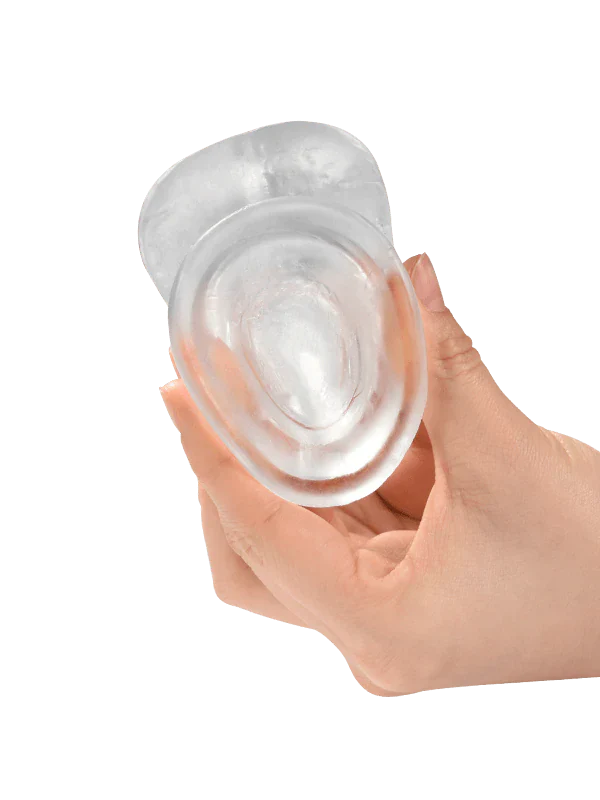 قضيب اصطناعي واقعي شفاف ذو قاعدة شفط قوية ومرن بطول 7 بوصات