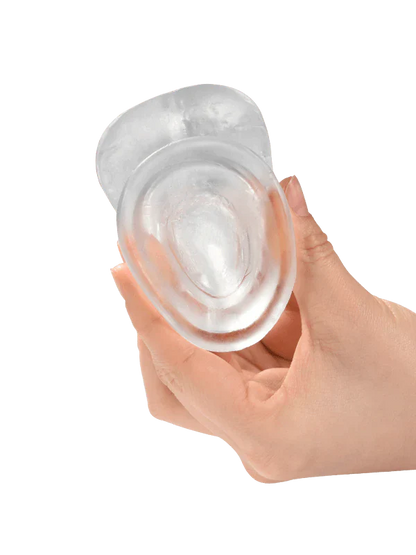 قضيب اصطناعي واقعي شفاف ذو قاعدة شفط قوية ومرن بطول 7 بوصات