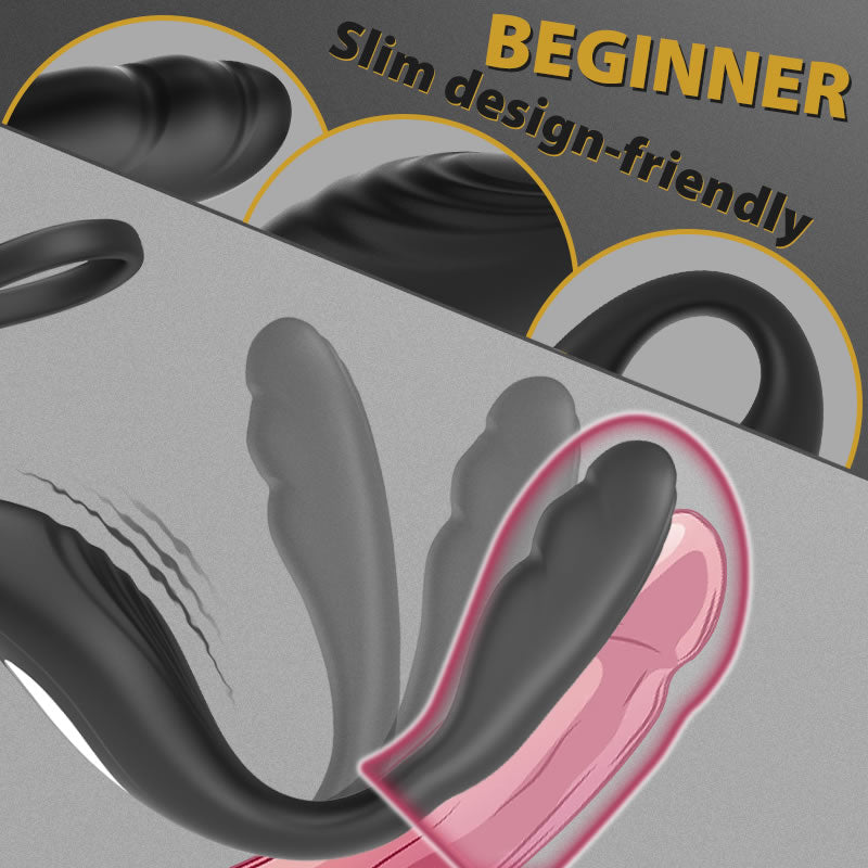 REYER Wearable Prostate Massager 10 Quiet Vibrations  Dual Cock Ring