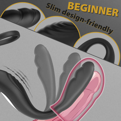 REYER Wearable Prostate Massager 10 Quiet Vibrations  Dual Cock Ring