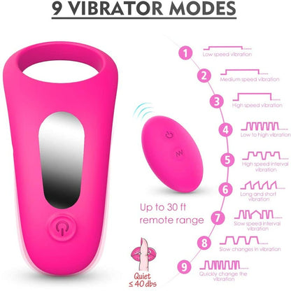 Vibrating Cock Ring, Remote Control 9-Speed Penis Ring Vibrator Medica